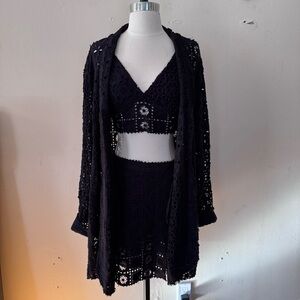 Free People Yesenia 3 piece suit set in black